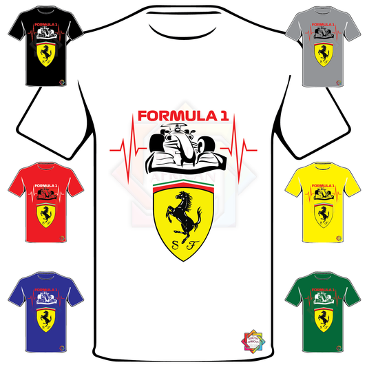 FORMULA 1 INSPIRED  • FERARRI HEART BEAT T SHIRT