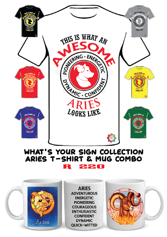 ZODIAC SERIES 4 • ARIES AWESOME T-SHIRT & PLAIN MUG GIFT BOX