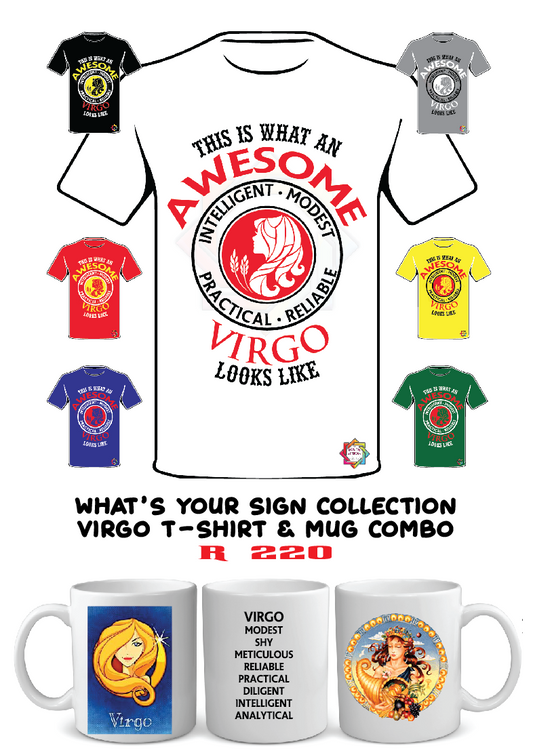 ZODIAC SERIES 4 • VIRGO AWESOME T-SHIRT & PLAIN MUG GIFT BOX