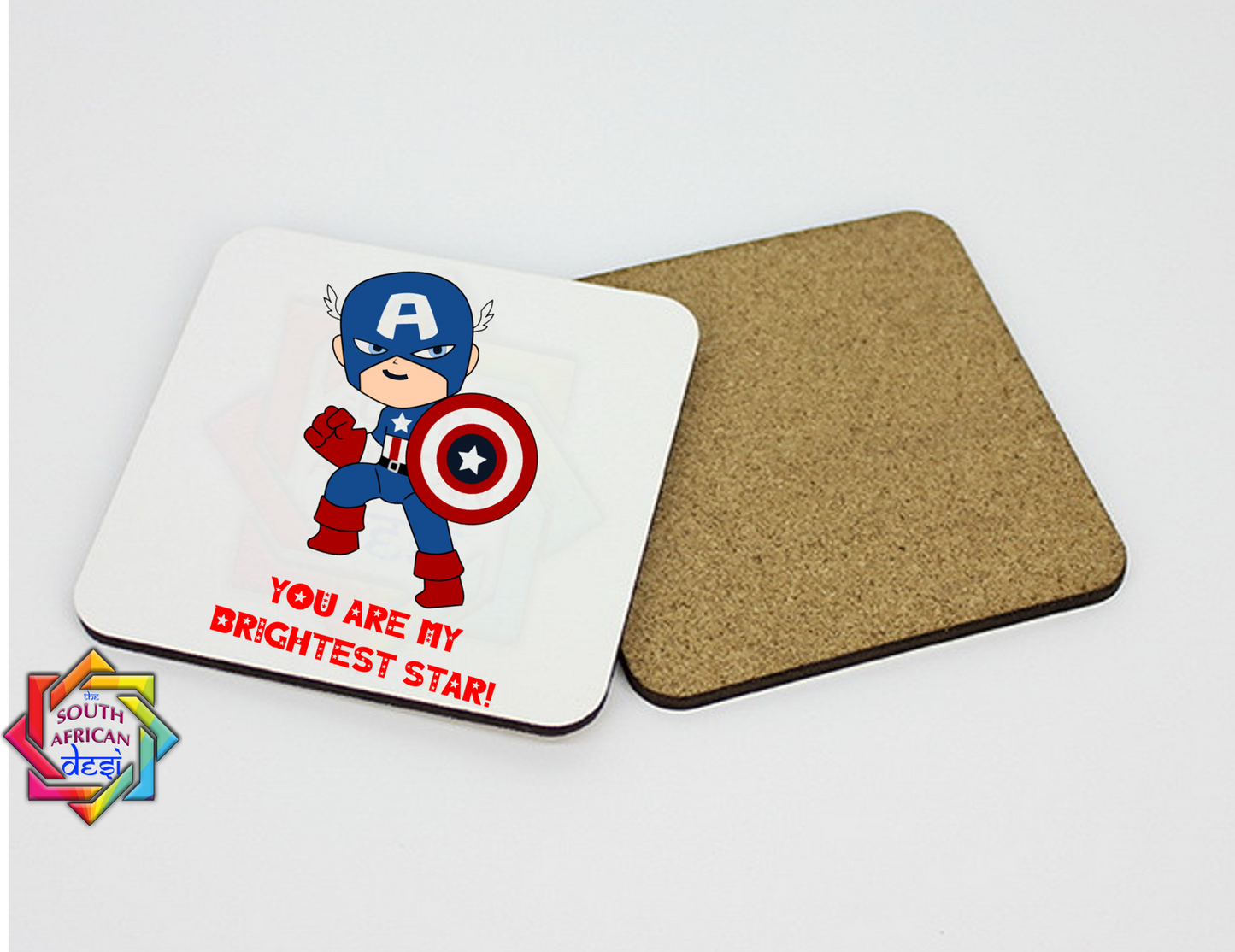 YOU ARE MY BRIGHTEST STAR |  CAPTAIN AMERICA INSPIRED COASTER - VALENTINE'S DAY