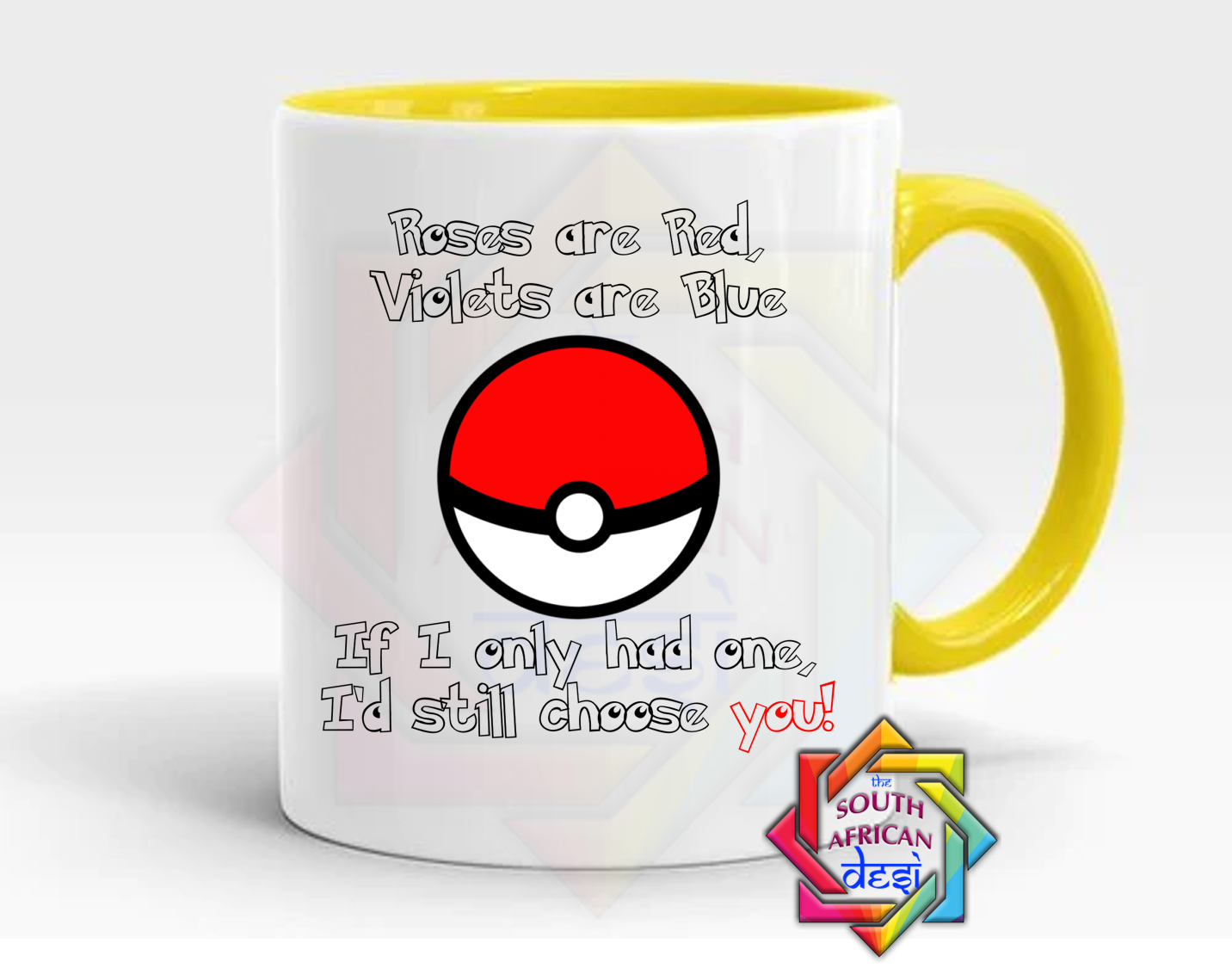 ROSES ARE RED, VIOLETS ARE BLUE, IF I ONLY HAD ONE I'D STILL CHOOSE YOU POKEMON INSPIRED MUG | VALENTINES DAY