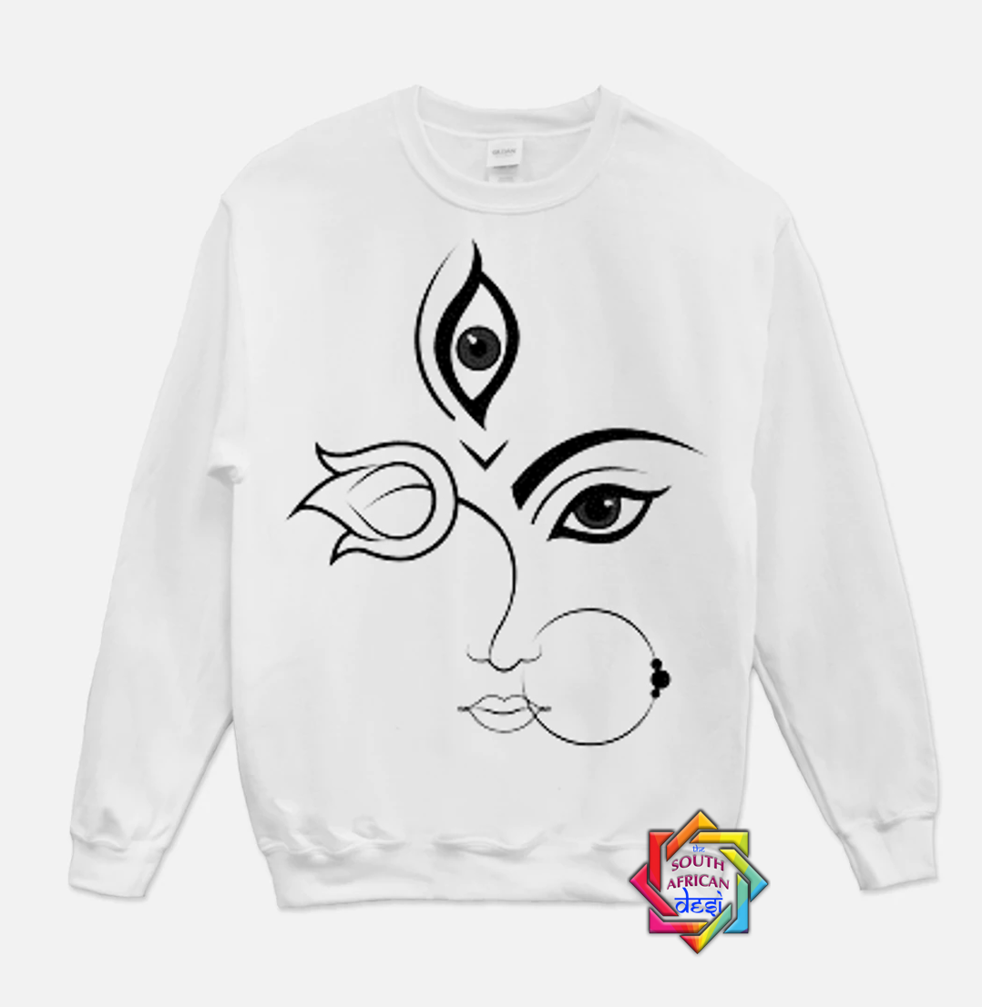 DURGA MAA FACE WITH LOTUS FLOWER HOODIE/SWEATER | UNISEX