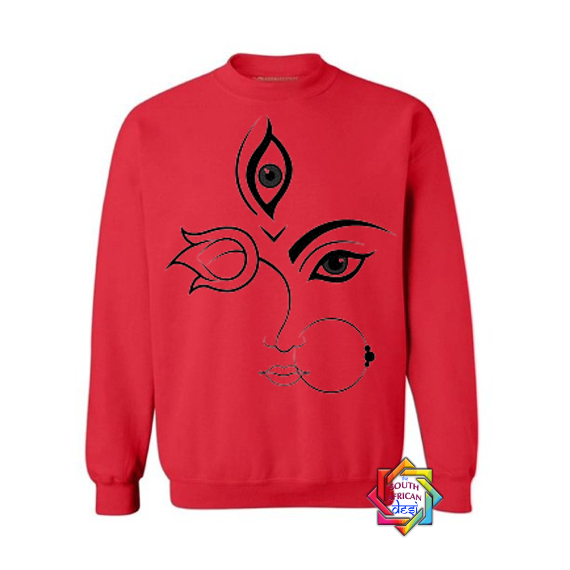 DURGA MAA FACE WITH LOTUS FLOWER HOODIE/SWEATER | UNISEX