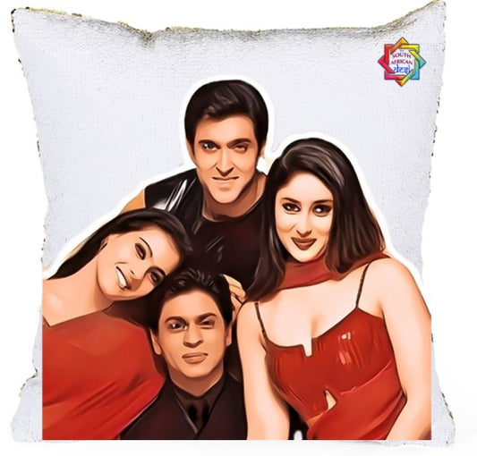 Kabhi Khushi Kabhi Gham Pop Art Sequenced Scatter Cushion