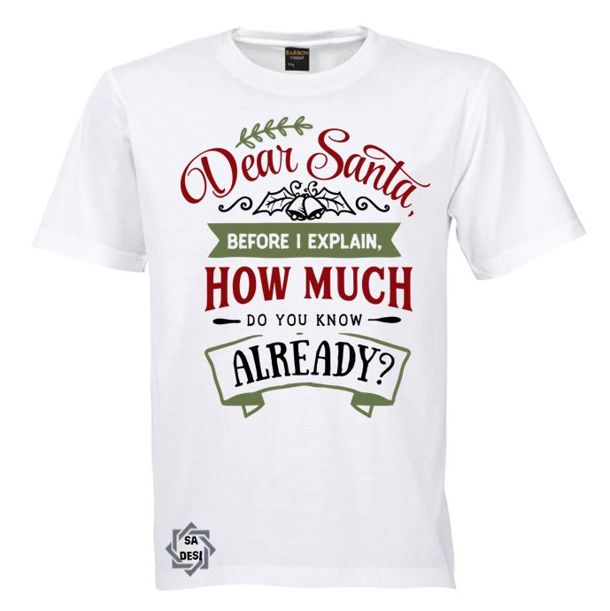 Dear Santa, How Much Do You Already Know T-shirt