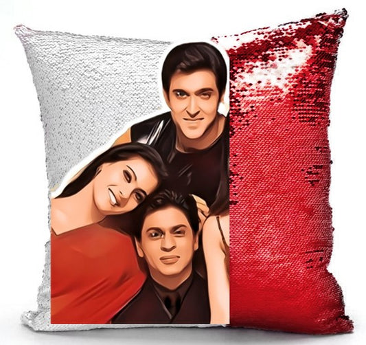 Kabhi Khushi Kabhi Gham Pop Art Sequenced Scatter Cushion