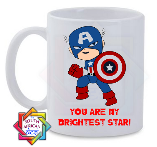 YOU ARE MY BRIGHTEST STAR | CAPTAIN AMERICA INSPIRED VALENTINES DAY MUG