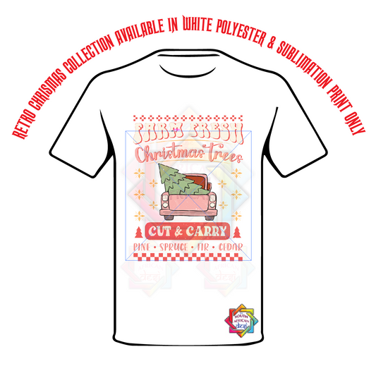 XMAS TRESS CUT AND CARRY  T-SHIRT • RETRO XMAS LOOK